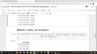 Python - How to extract Time from Timestamp using Pandas ?