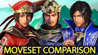 DYNASTY WARRIORS 9 Side by Side Moveset Comparison #12 | Liu Bei, Lu Xun, Cao Pi | 真・三國無双8
