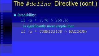 0903 C programming The #define directive