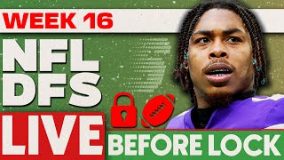NFL DFS Live Before Lock | Week 16 NFL DFS Picks for DraftKings & FanDuel