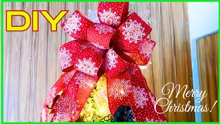 DIY Christmas Decoration: How to Make a Christmas Tree Top with Ribbons | Creative and Easy!