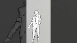 迈克尔杰克逊经典舞蹈音乐姿势，手绘动画Michael Jackson classic dance music poses, hand drawn animation