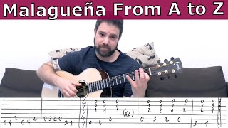 Malagueña Lesson From A to Z: Riffs, Scales and Soloing Tips - Guitar Tutorial w/ TAB