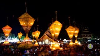 ประเพณีแห่ต้นดอกไม้ยักษ์ บ้านแสงภา Giant flowers tree festival