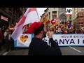 spanish unionist rally mocks catalan separatist movement