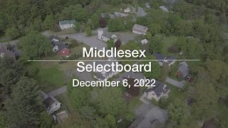 Middlesex Selectboard - December 6, 2022 [MSB]