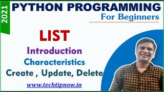 List Data Type in Python Programming | Inserting, Updating and Deleting List Item in List in Python