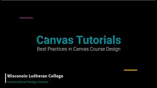 Best Practices in Canvas Course Design