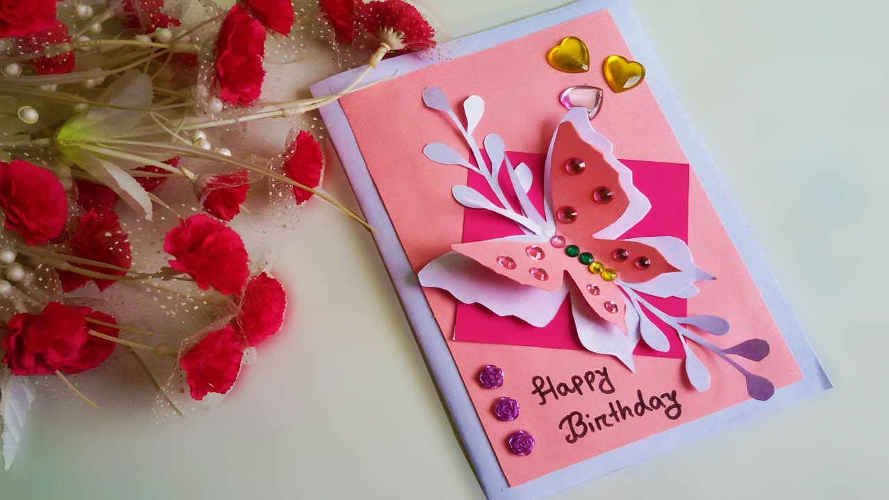 Most Beautiful Birthday Card Making Idea Very Easy - YouTube