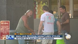 Man Has Petition Signatures Stolen