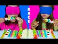 Asmr Candy Race With Closed Eyes (gummy Eyeballs, Jelly Straws, Peeps Marshmallow)