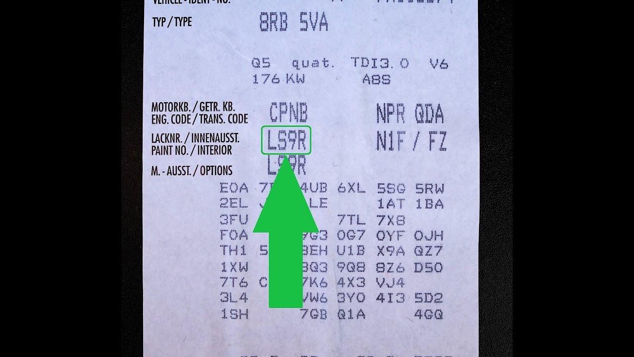 Paint Code Location Audi A4 At Evelyn Turner Blog