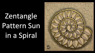 Zentangle Pattern Sun in a Spiral