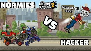 Hill Climb Racing 2 - NORMIES 🙂 vs HACKERS 😈 EXE meme version