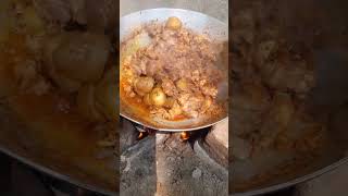 କାଠ ଚୁଲିରେ ମାଂସ କସା|#food