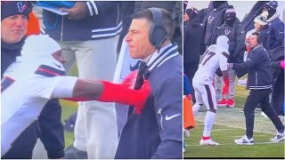 Texans cornerback Chris Boyd PUSHING his special teams coach FRANK ROSS |Texans v Kansas City Chiefs