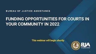 Funding Opportunities for Courts in Your Community in 2022