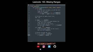 Leetcode 163. Missing Ranges in Python | Python Leetcode | Python Coding Tutorial | Python Code ASMR