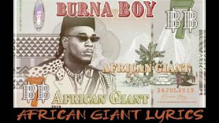 Burna Boy - African Giant (Lyrics)