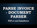 Parse Invoice with Document Parser - Salesforce and PDF.co