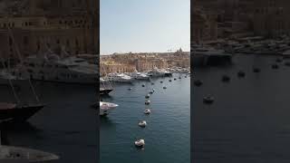 Malta birgu port with super yacht