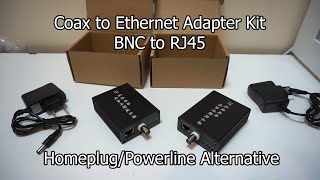 Coax to Ethernet Adapter - BNC to RJ45 - Unboxing, Installation \u0026 Test - Homeplug Alternative