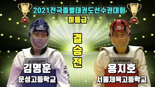 2021전국종별태권도선수권대회 결승 미들급 남고3학년 문성고 김영훈 vs 서울체육고 용지호 경기｜겨루기｜태권도｜Taekwondo｜안동｜Tournament｜대회 7일차