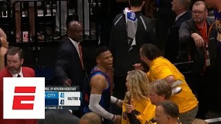 Russell Westbrook has two confrontations with fans at Game 6 of Thunder vs. Jazz | ESPN