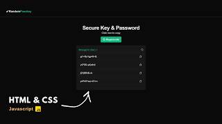 Random Password Generator using HTML CSS & JavaScript | Beginner JavaScript Project