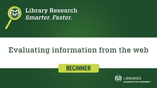 Evaluating information from the web