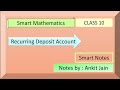 Recurring Deposit Account l Class 10 - ICSE l Banking