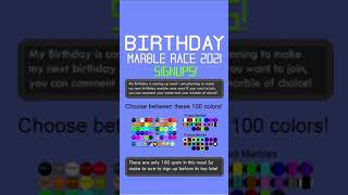 Birthday Fan Marble Race Signup! ENDED. (100/100!) #shorts