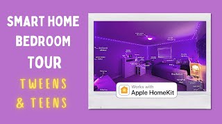 SMART HOME BEDROOM TOUR - Teens & Tweens - with Apple HomeKit Scenes and Automations