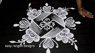 Beginners 4x4x2 dots rangoli \u0026 kolam designs - Small muggulu