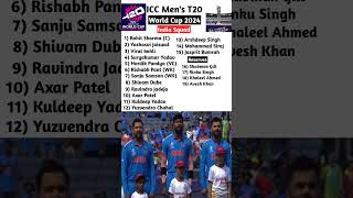 India Squad for T20 World Cup 2024 | T20 World Cup 2024 India Squad   #Shorts