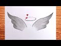 Easy Angel wings drawing | How to draw Angel wings | Step by step drawing