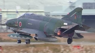 百里基地 501SQ RF-4E \u0026 RF-4EJ ファントム の アフターバーナー Takeoff !!