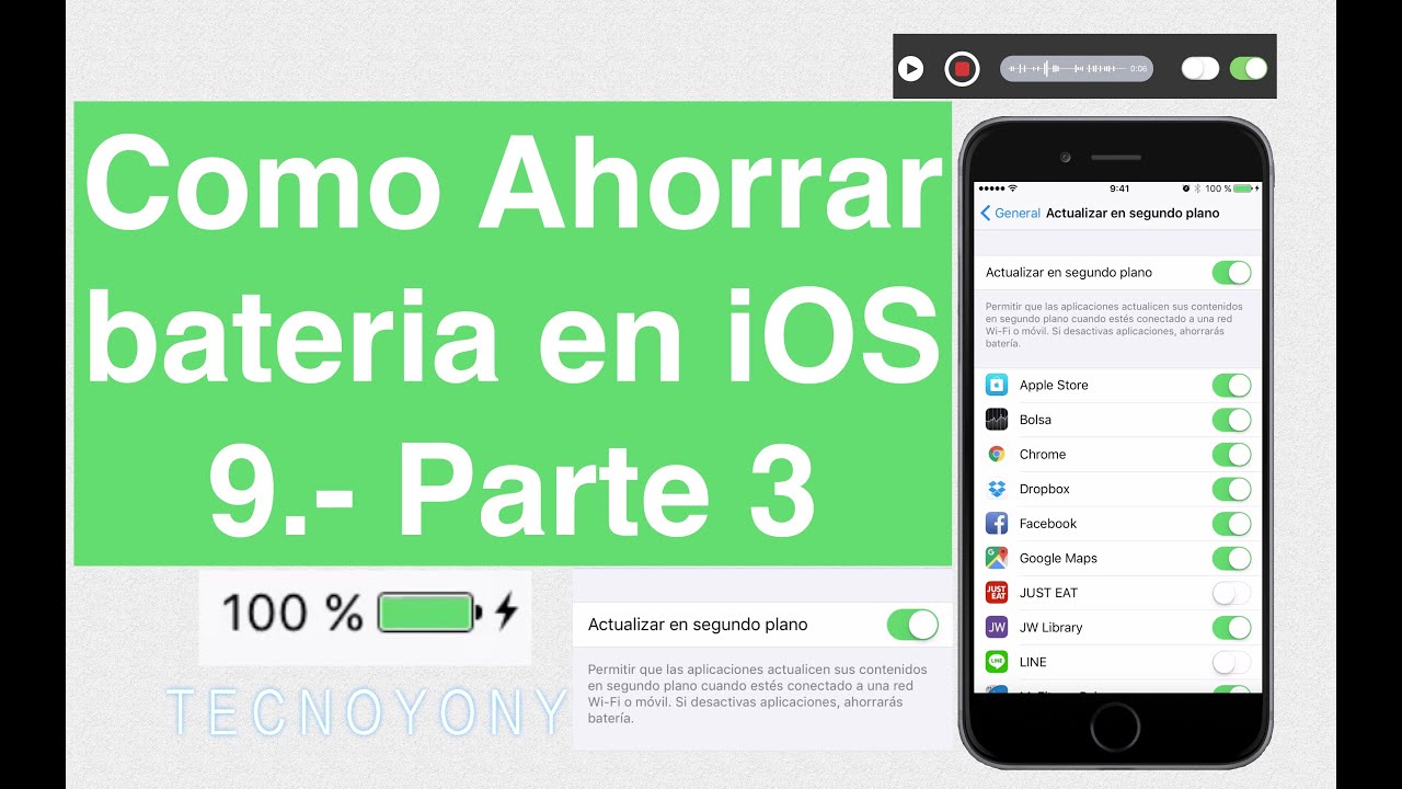 Como Ahorrar Batería En IOS 9. Ahorra Bateria En Tu IPhone. - YouTube