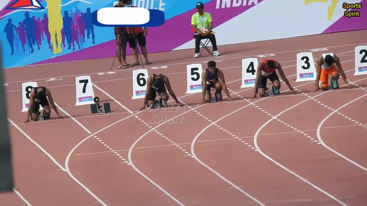 100m Men Heat 4 In 36th National Games IIT Gandhinagar Ahmedabad ...