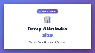 NumPy size Attribute Tutorial - Find Total Elements in Arrays | Python NumPy for Beginners