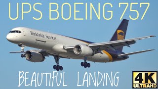 LOVE UPS Boeing 757 Airplane BEAUTIFUL LANDING Louisville Airport RR RB211 Engines N453UP