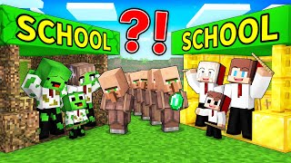 JJ and Mikey: POOR vs RICH School Family Battle in Minecraft - Maizen