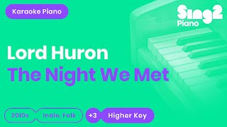 Lord Huron - The Night We Met (Higher Key) Karaoke Piano