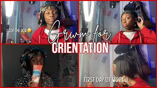 Job orientation GRWM + first day of work 💰🏃🏾‍♀️+ Mini vlog || Sales￼ associate￼