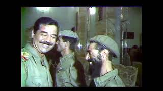 صدام حسين يكرم جنوده ويمنحهم النياشين Saddam Hussein honors his soldiers and presents them medals