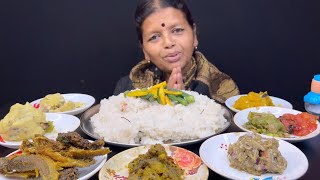 BIGBITES, EATING KHUDER VAT, DIFFERENT TYPES OF VORTA।। HUGE RICE..