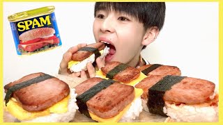 【モッパン】SPAMの巨大おにぎり大食いした美味しすぎた‼︎(日本語字幕/한국어자막)