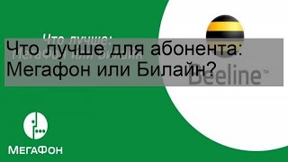 Что лучше для абонента: Мегафон или Билайн?