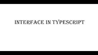 Interface in TypeScript || Interface along with Arrow Function