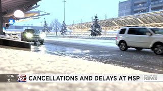 Dozens of flights canceled, delayed at MSP as winter storm moves in